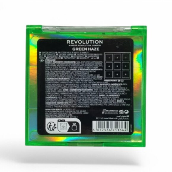 Makeup Revolution Ultimate Neons Eyeshadow Palette Green Haze–9 Bold Shades New - Picture 5 of 5